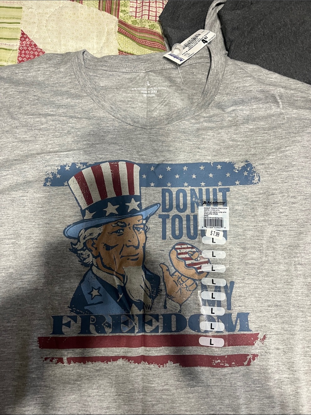 The Academy Brand Grey Patriotic Uncle Sam Graphic Tee